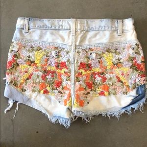 Free People Embroidered Shorts